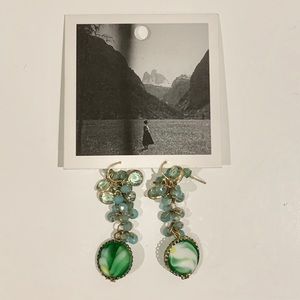 Anthropologie Sea Green Dangly Earrings Unworn